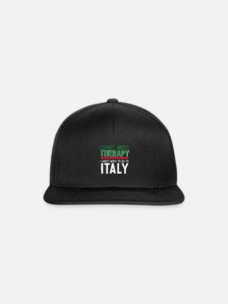 Italien - Snapback Cap - Schwarz/Schwarz