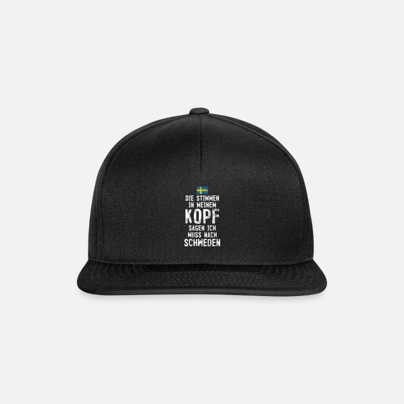 Schweden - Snapback Cap - Schwarz/Schwarz