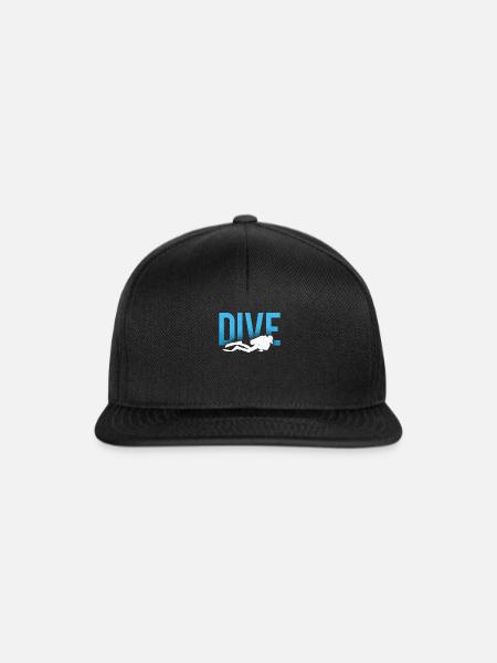 Tauchen Taucher Schnorcheln Geschenk Geschenkidee - Snapback Cap - Schwarz/Schwarz