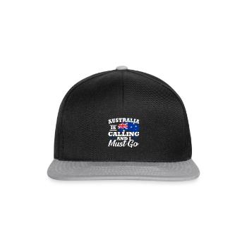 Australien - Snapback Cap - Schwarz/Grau - Vorne