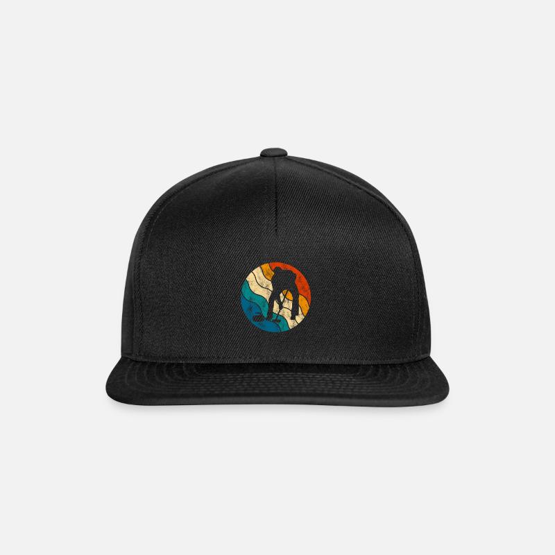 Eis Curling Curler Eisstockschießen Retro Geschenk - Snapback Cap - Schwarz/Schwarz