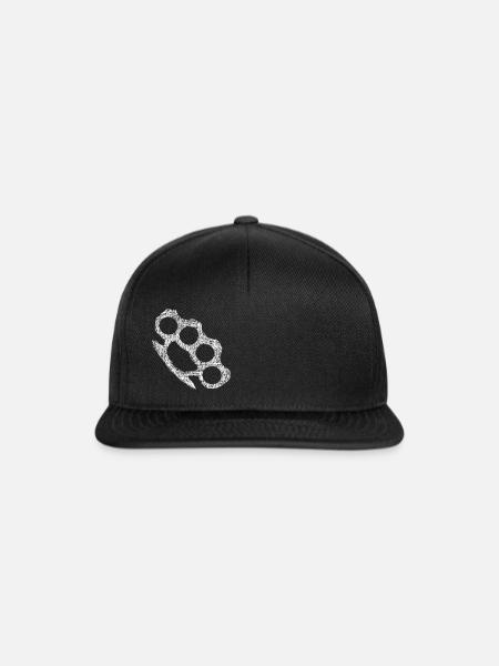 Schlagring / Weiss - Snapback Cap - Schwarz/Schwarz
