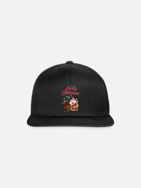 Weihnachten Rentier Weihnachtsmann Santa Claus - Snapback Cap - Schwarz/Schwarz