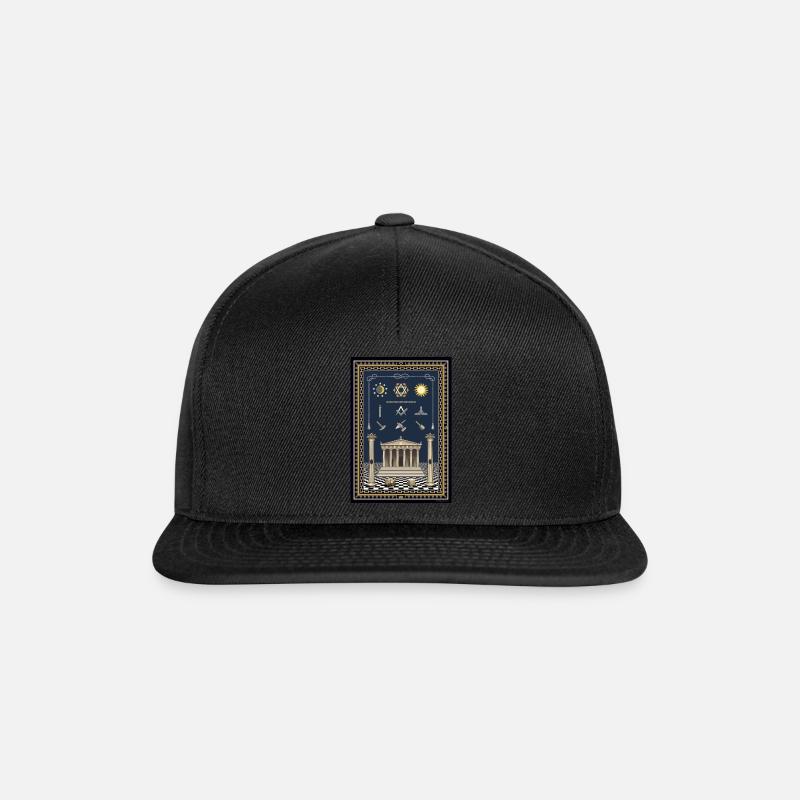 Working board Freemasons, all important symbols - Snapback Cap - black/black