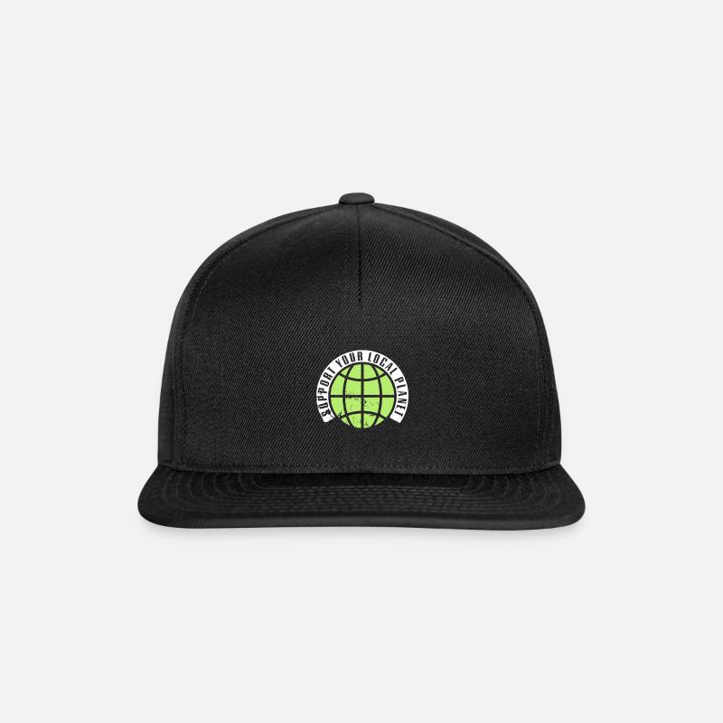 SUPPORT YOUR LOCAL PLANET - Snapback Cap - Schwarz/Schwarz
