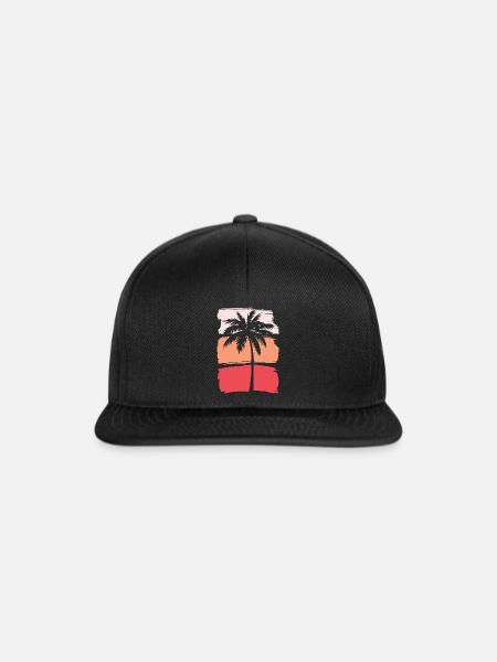 Palme Silhouette - Snapback Cap - Schwarz/Schwarz