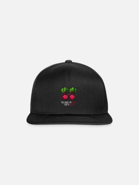 Du lässt mein Herz höher schlagen Rote Beete - Snapback Cap - Schwarz/Schwarz