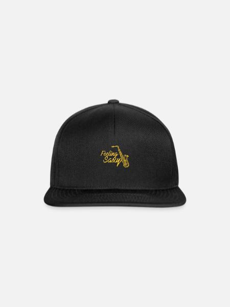Saxophon - Snapback Cap - Schwarz/Schwarz