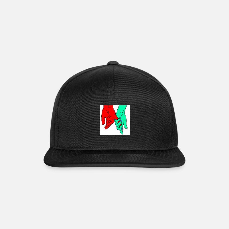 hands red green - Snapback Cap - Schwarz/Schwarz