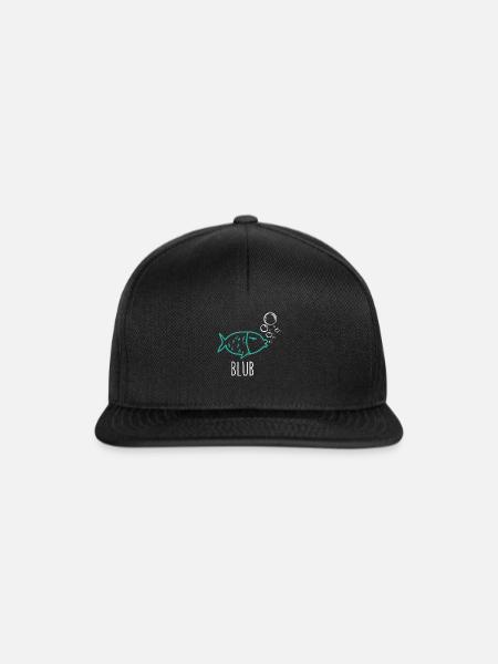 Cooler Fisch - Snapback Cap - Schwarz/Schwarz