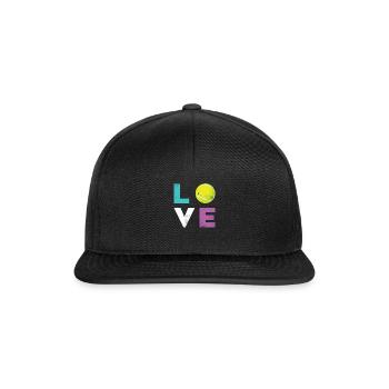 Retro Love Tennis | Tennis - Snapback Cap - Schwarz/Schwarz - Vorne