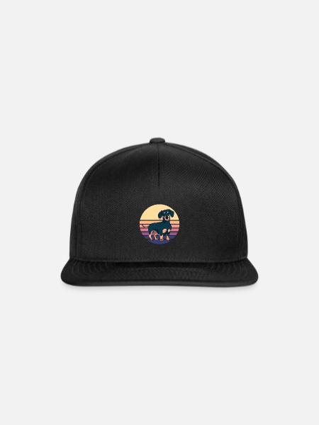 Dachshund Teckel Dackel - Snapback Cap - Schwarz/Schwarz
