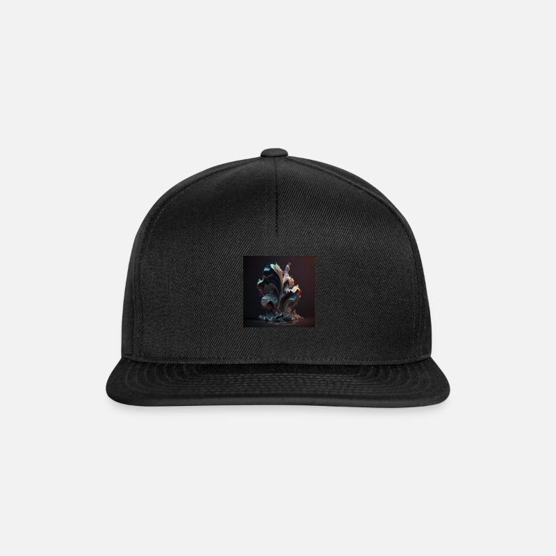 Abstrakte Digitale Kunst n°15 - Snapback Cap - Schwarz/Schwarz