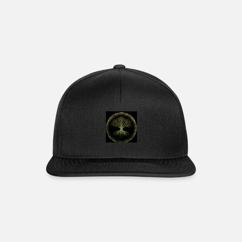 Keltischer Baum des Lebens - Snapback Cap - Schwarz/Schwarz