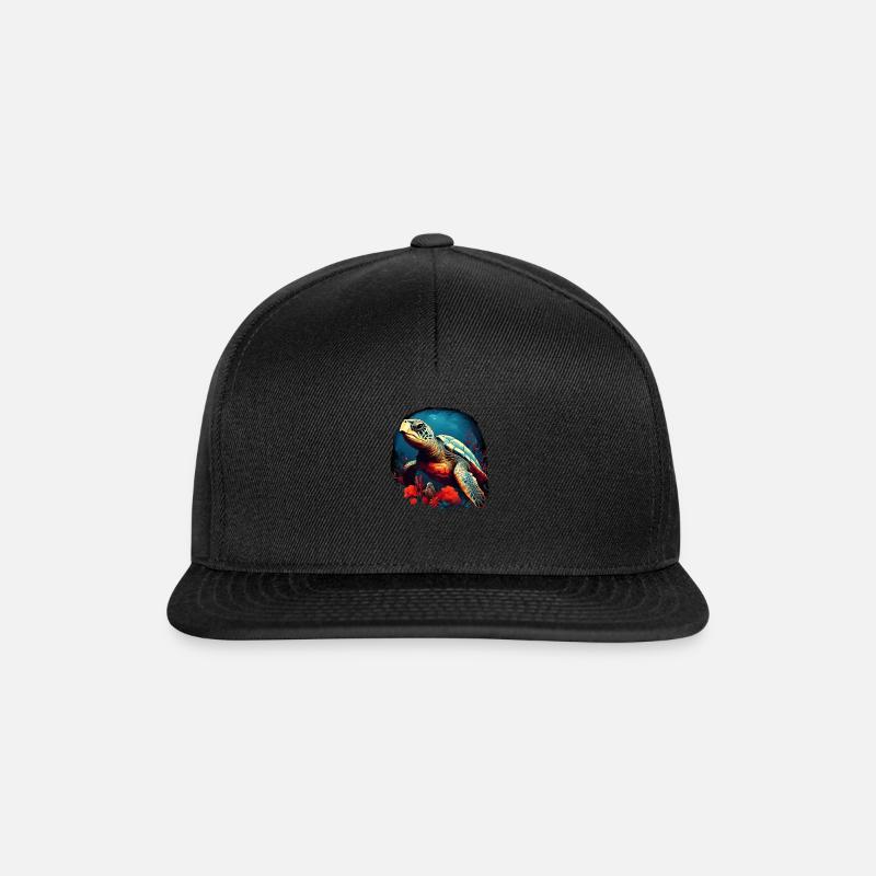 Wunderschöne Schildkröte - Snapback Cap - Schwarz/Schwarz