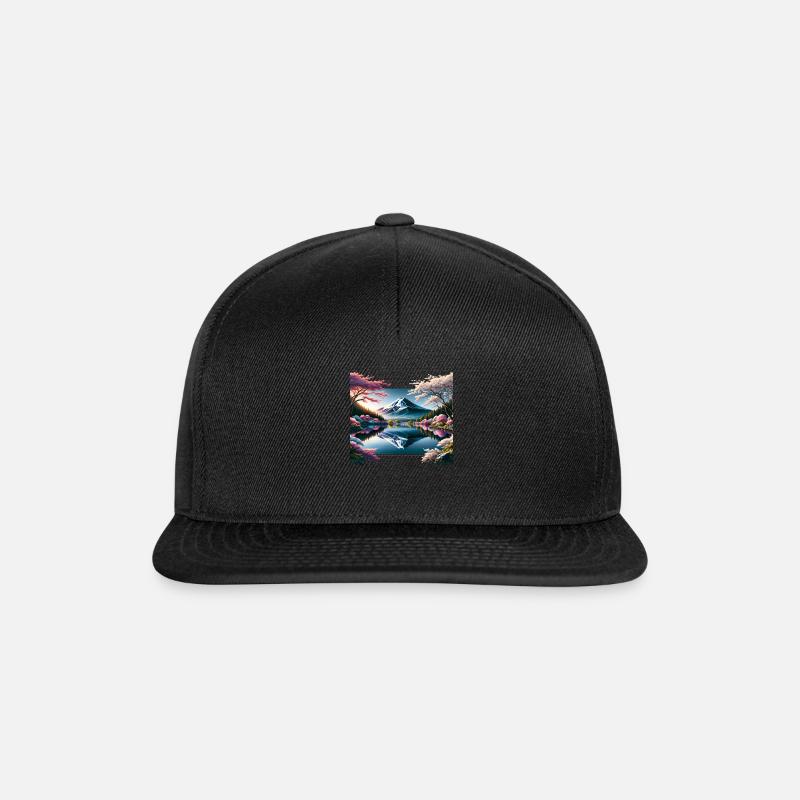 Reflection of Mount Fuji - Snapback Cap - black/black
