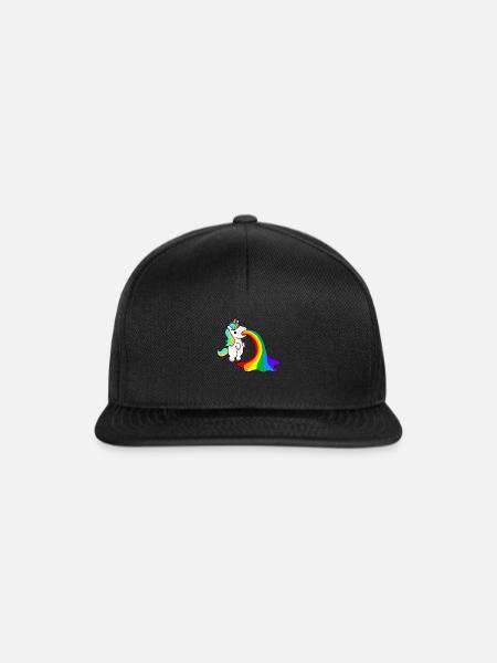 Kotzendes Einhorn - Snapback Cap - Schwarz/Schwarz