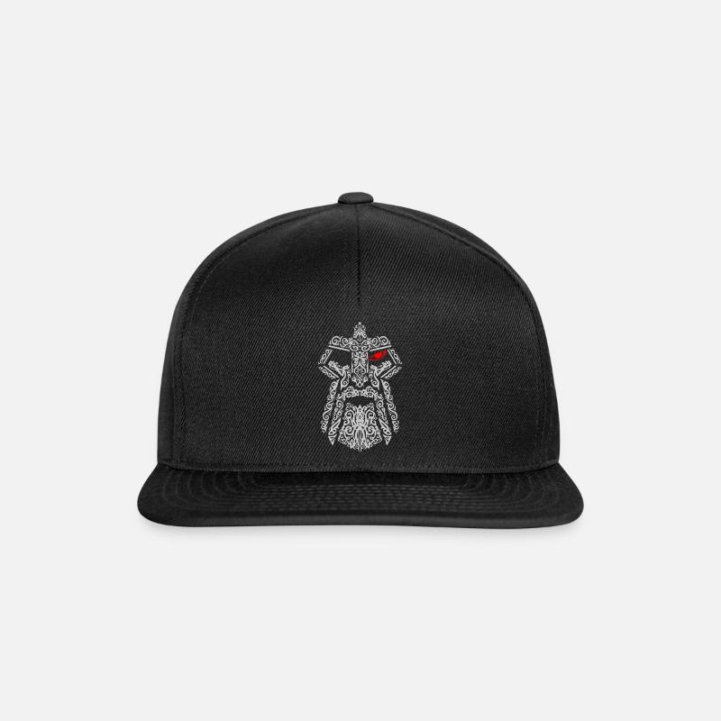 Odins Auge - Runengesicht - Wikinger - Snapback Cap - Schwarz/Schwarz