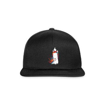 Unicorn middle finger - Snapback Cap - black/black - Front