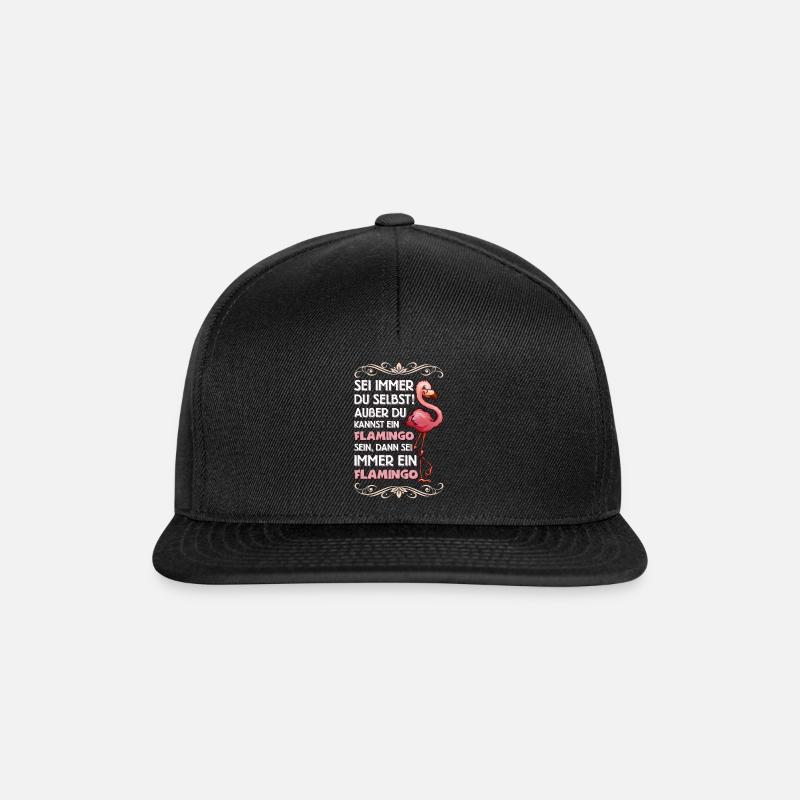 Lustiger Flamingo Spruch Vogel Geschenk - Snapback Cap - Schwarz/Schwarz