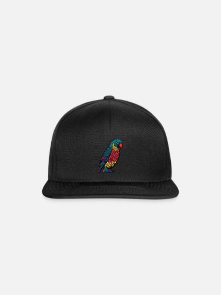 Papagei - Snapback Cap - Schwarz/Schwarz