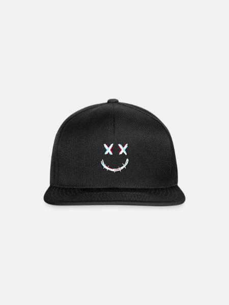 Reißverschluss Mund - Snapback Cap - Schwarz/Schwarz