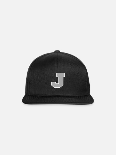 Buchstabe j sport - Snapback Cap - Schwarz/Schwarz