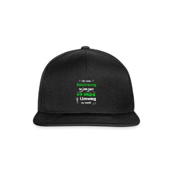 Wandern Spruch Geschenkidee - Snapback Cap - Schwarz/Schwarz - Vorne
