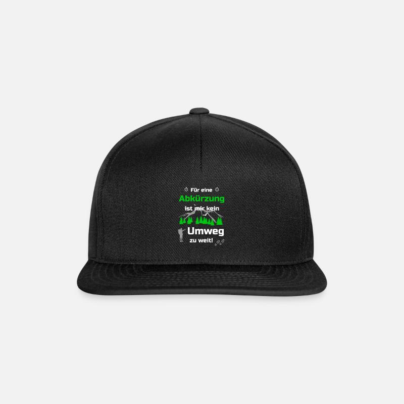 Wandern Spruch Geschenkidee - Snapback Cap - Schwarz/Schwarz