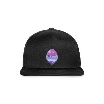 Vintage Tropische Frucht - Zitrone - Snapback Cap - Schwarz/Schwarz - Vorne