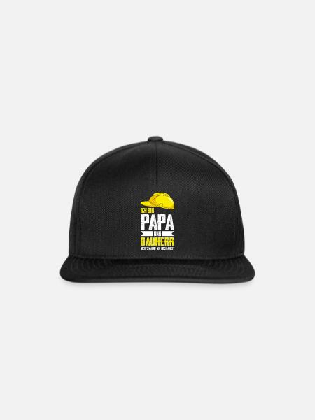 Bauherr Papa Baustelle Geschenk - Snapback Cap - Schwarz/Schwarz