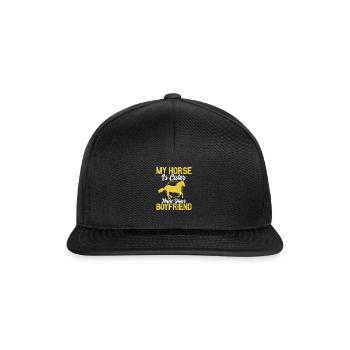 Mein Pferd ist niedlicher als dein Freund - Snapback Cap - Schwarz/Schwarz - Vorne