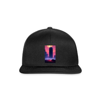 Alien | UFO | Raumschiff | UAP | außerirdische - Snapback Cap - Schwarz/Schwarz - Vorne