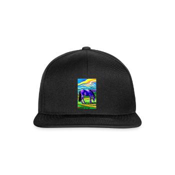 Horse | Horseback riding | Animal | Mount | Colorful - Snapback Cap - black/black - Front