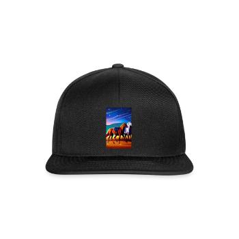 Cheval | Équitation | Animal | Monture | Coloré - Casquette snapback - noir/noir - Devant