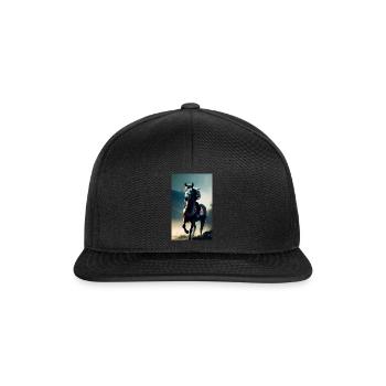 Pferd | reiten | Tier | Reittier | Bunt - Snapback Cap - Schwarz/Schwarz - Vorne