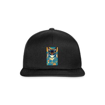 Katze | Haustier | Katzenfan | niedlich | Kätzchen - Snapback Cap - Schwarz/Schwarz - Vorne