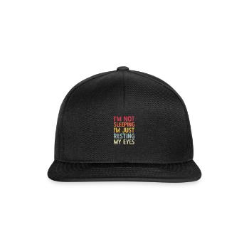 Ich Schlafe Nicht Vintage Ich Ruhe Nur Meine Augen - Snapback Cap - Schwarz/Schwarz - Vorne