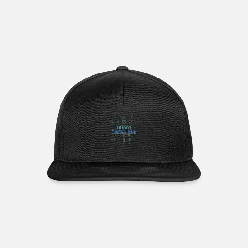 41e anniversaire 41 ans Code binaire Informatique - Casquette snapback - noir/noir