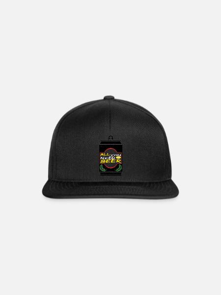 Bier Biertrinker Bierdose Bierflasche - Snapback Cap - Schwarz/Schwarz