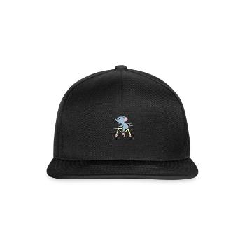 Maus auf einem Fahrrad - Snapback Cap - Schwarz/Schwarz - Vorne