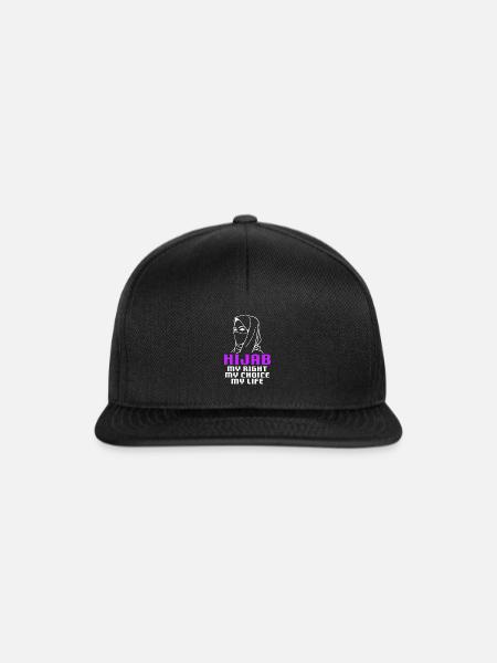 Muslim Hijab Kopftuch - Snapback Cap - Schwarz/Schwarz