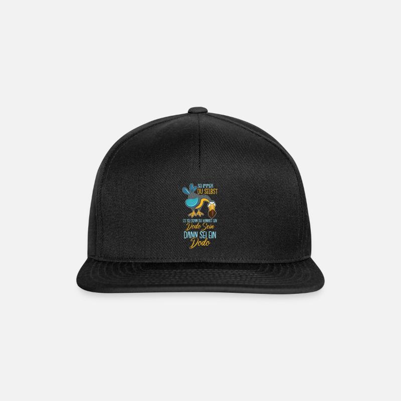 Retro Dodo Mauritius Vogel Dronte - Snapback Cap - Schwarz/Schwarz