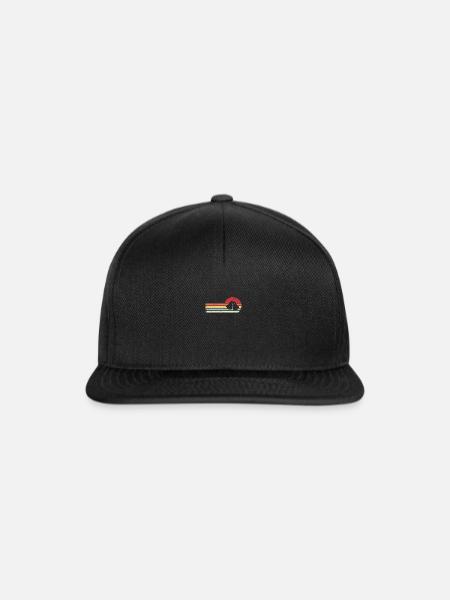 Sonne und Retro Lines - Boxhandschuhe - - Snapback Cap - Schwarz/Schwarz