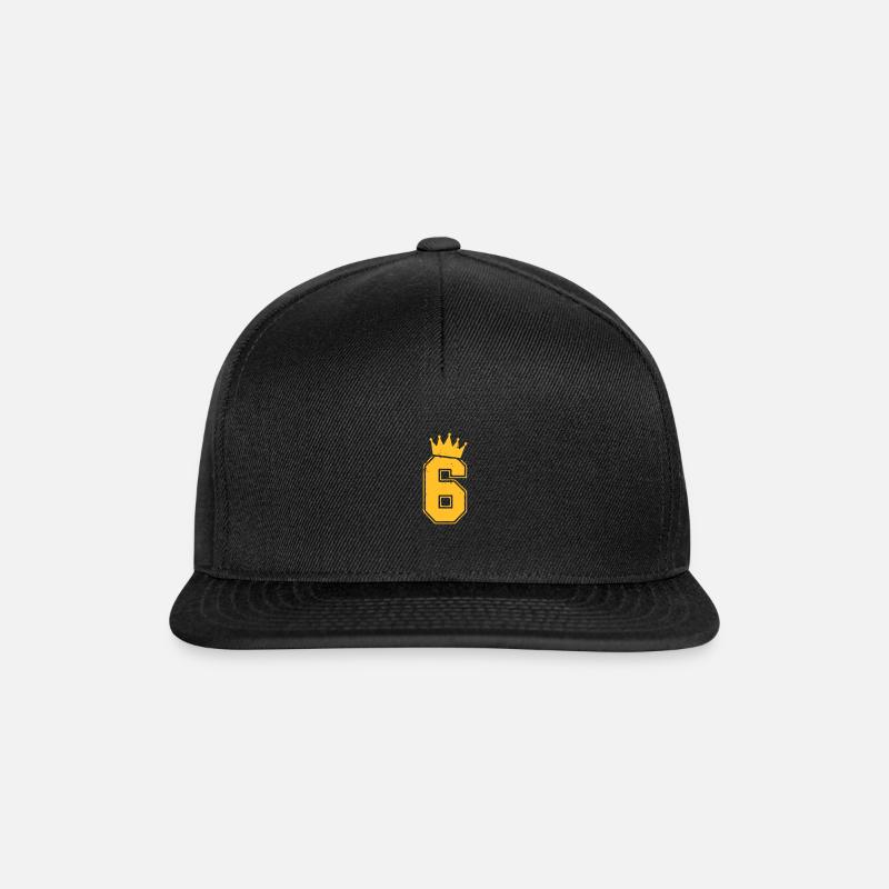 6 mit Krone - Snapback Cap - Schwarz/Schwarz