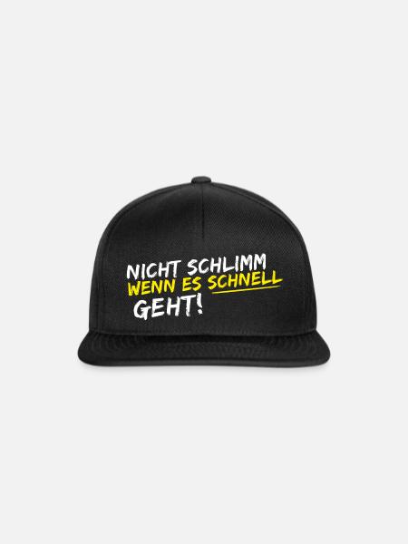 Nicht schlimm wenn es schlimm geht! - Snapback Cap - Schwarz/Schwarz