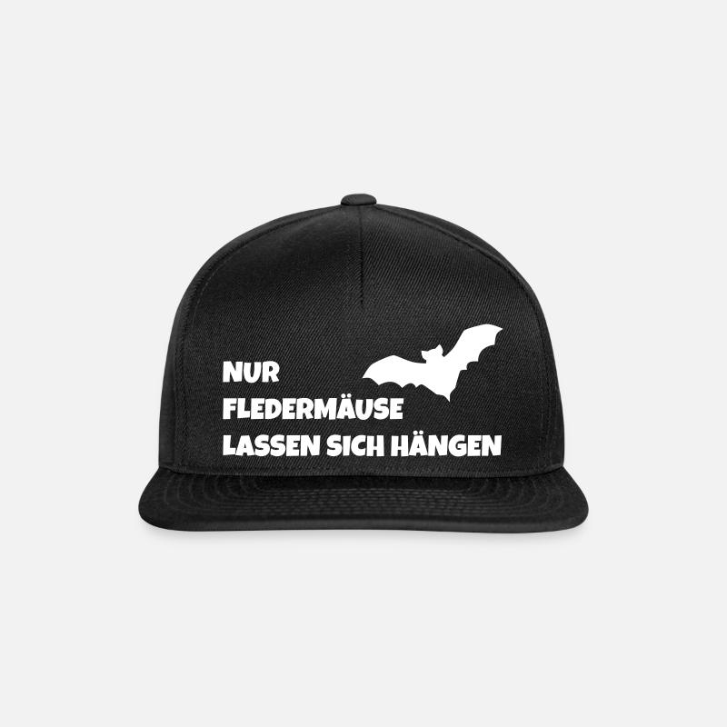 Nur Fledermäuse lassen sich hängen - Snapback Cap - Schwarz/Schwarz