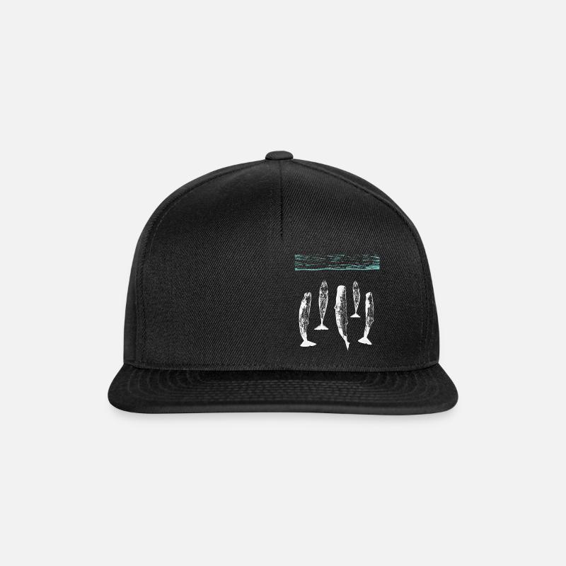 spermwhale plain white - Snapback Cap - Schwarz/Schwarz