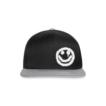smilie white - Snapback Cap - black/grey - Front