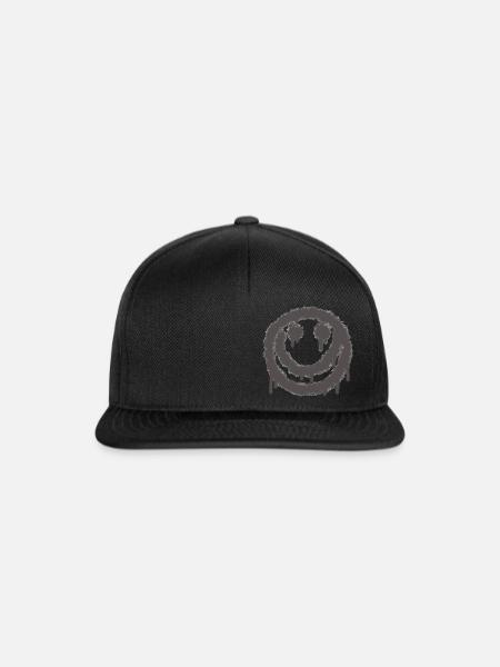 smilie grusel Grau - Snapback Cap - Schwarz/Schwarz